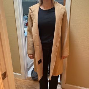 larry levine hooded camel coat